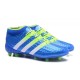 Nouvelles - Chaussures adidas ACE 16.1 Primeknit FG/AG Bleu Vert Blanc
