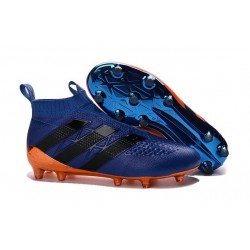 Adidas Ace16+ Purecontrol FG/AG Chaussures de Football Pour Homme Bleu Orange Noir