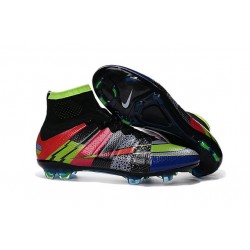2016 Nouvelle Chaussure Nike Mercurial Superfly IV FG Noir Vert Rouge Bleu What the Mercurial