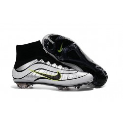 Nouveau Chaussure de Football Nike Mercurial Superfly Heritage FG Argenté Noir Volt
