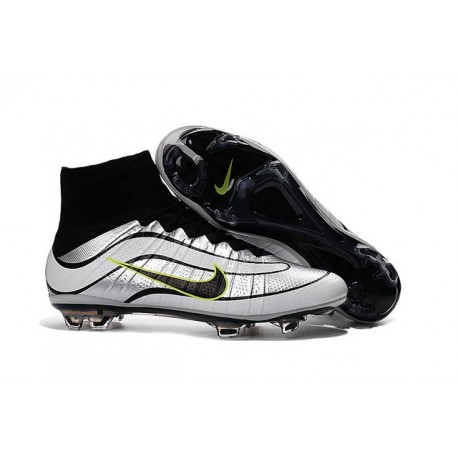 Nouveau Chaussure de Football Nike Mercurial Superfly Heritage FG Argenté Noir Volt