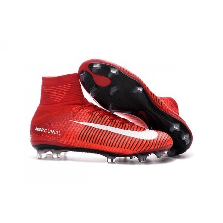 Nouvelles - Chaussure Nike Mercurial Superfly 5 FG pour Homme Rouge Blanc Noir