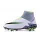Nike HyperVenom Phantom 2 FG Chaussures de football Blanc Vert Gris Noir
