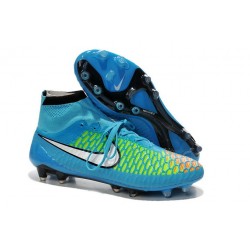 Nouveau Chaussures de Football Nike Magista Obra FG Bleu Vert Blanc