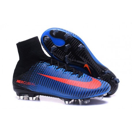 Nouvelles - Chaussure Nike Mercurial Superfly 5 FG pour Homme Bleu Noir Orange