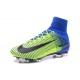 Nouvelles - Chaussure Nike Mercurial Superfly 5 FG pour Homme Vert Bleu Noir