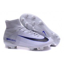Nouvelles - Chaussure Nike Mercurial Superfly 5 FG pour Homme Gris Blanc Noir