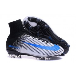 Nouvelles - Chaussure Nike Mercurial Superfly 5 FG pour Homme Blanc Bleu Noir