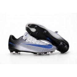 Chaussures Nike Football Hommes - Nike Mercurial Vapor 11 FG Blanc Bleu Noir