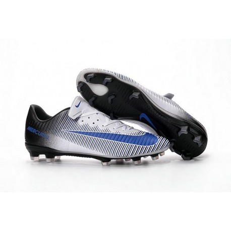 Chaussures Nike Football Hommes - Nike Mercurial Vapor 11 FG Blanc Bleu Noir