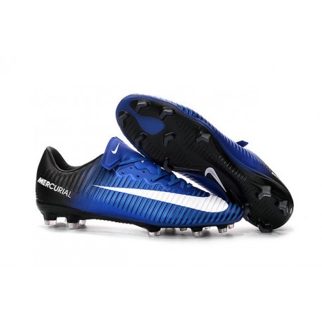 Chaussures Nike Football Hommes - Nike Mercurial Vapor 11 FG Bleu Blanc Noir