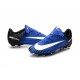 Chaussures Nike Football Hommes - Nike Mercurial Vapor 11 FG Bleu Blanc Noir