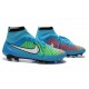 Nouveau Chaussures de Football Nike Magista Obra FG Bleu Vert Blanc
