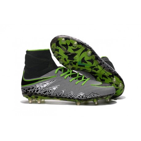 Nike HyperVenom Phantom II FG Football bottes pour hommes Platine Noir Vert
