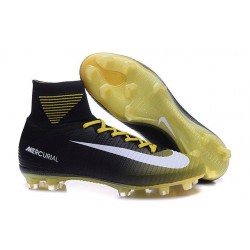 2016 Chaussure Nike Mercurial Superfly 5 FG Pas Cher Jaune Blanc Noir