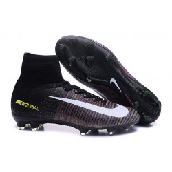 2016 Chaussure Nike Mercurial Superfly 5 FG Pas Cher Noir Blanc