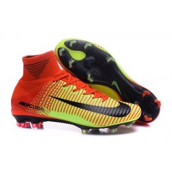 2016 Chaussure Nike Mercurial Superfly 5 FG Pas Cher Rouge Volt Noir