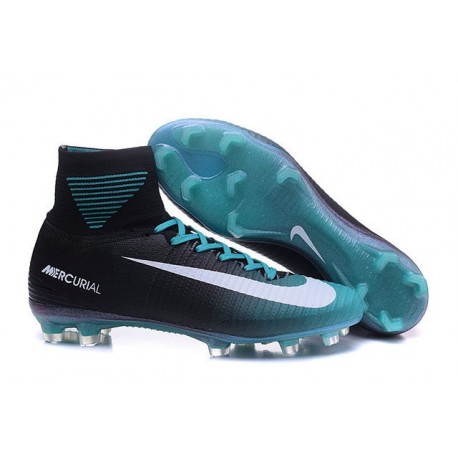 Chaussure Nike Mercurial Superfly 5 FG pour Hommes Noir Bleu Blanc