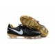 Hommes 2016 Nike Tiempo Legend VI FG Crampons Nike Noir Blanc Or