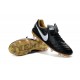 Hommes 2016 Nike Tiempo Legend VI FG Crampons Nike Noir Blanc Or