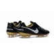 Hommes 2016 Nike Tiempo Legend VI FG Crampons Nike Noir Blanc Or