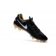 Hommes 2016 Nike Tiempo Legend VI FG Crampons Nike Noir Blanc Or
