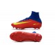 Chaussure Nike Mercurial Superfly 5 FG pour Hommes Bleu Rouge Jaune