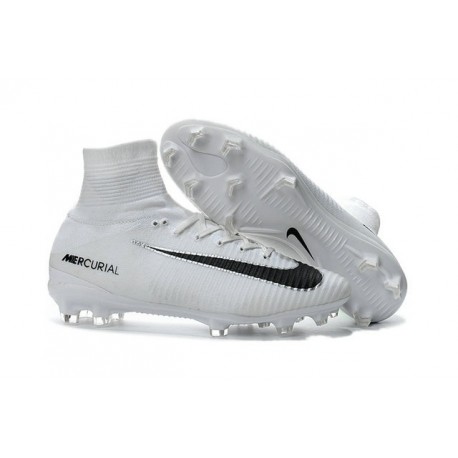 Chaussure Nike Mercurial Superfly 5 FG pour Hommes Blanc Noir