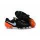 Nouveau Crampons de Football Nike Tiempo Legend VI FG Noir Blanc Hyper Orange Volt