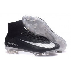 Chaussure Nike Mercurial Superfly 5 FG pour Hommes Noir Argent