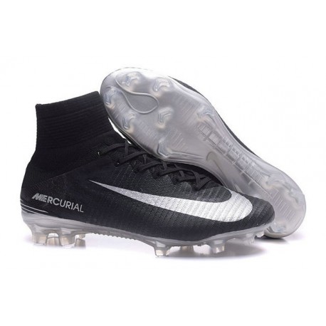 Chaussure Nike Mercurial Superfly 5 FG pour Hommes Noir Argent