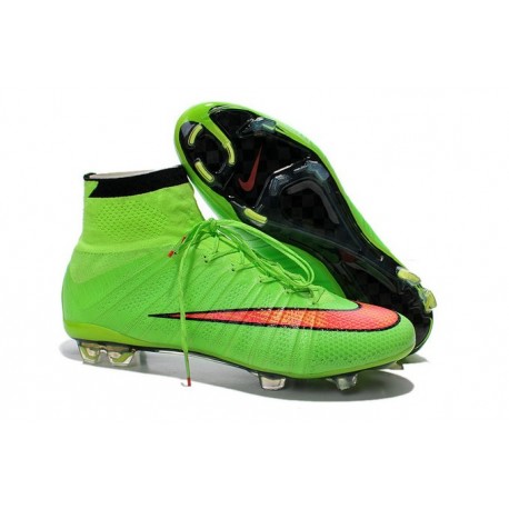 2014 Nouvelle Chaussure Nike Mercurial Superfly IV FG Vert Punch Noir
