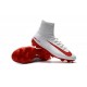 Chaussure Nike Mercurial Superfly 5 FG pour Hommes Blanc Rouge