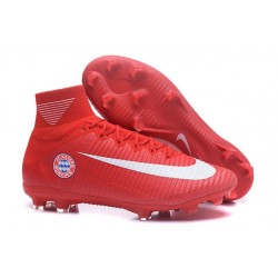 Chaussure Nike Mercurial Superfly 5 FG pour Hommes FC Bayern München Rouge Blanc