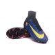 Chaussure Nike Mercurial Superfly 5 FG pour Hommes Barcelona FC Bleu Rouge Jaune Noir