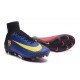 Chaussure Nike Mercurial Superfly 5 FG pour Hommes Barcelona FC Bleu Rouge Jaune Noir