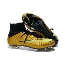 2014 Nouvelle Chaussure Nike Mercurial Superfly IV FG Or Volt Noir