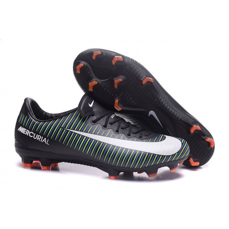 Nouvelles Chaussures Nike Mercurial Vapor 11 FG Noir Blanc Vert Électrique