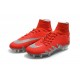 Nike HyperVenom Phantom II FG Football bottes pour hommes Rouge Argent