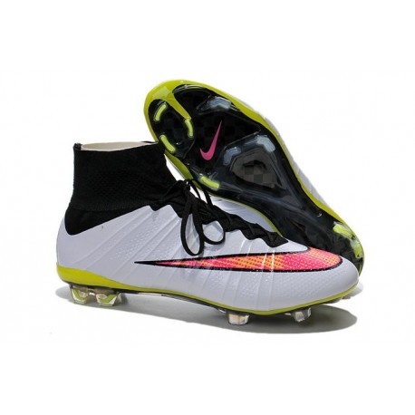 2014 Nouvelle Chaussure Nike Mercurial Superfly IV FG Blanc Noir Rose