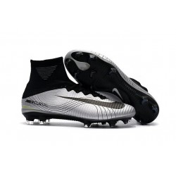 Chaussure Nike Mercurial Superfly 5 FG pour Hommes Argent Noir