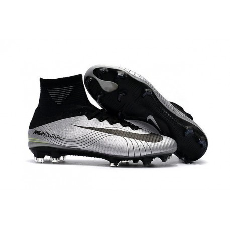 Chaussure Nike Mercurial Superfly 5 FG pour Hommes Argent Noir