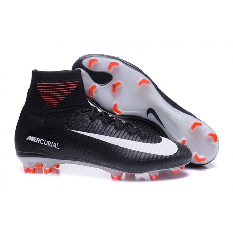 Nike Mercurial Superfly V FG Crampons Nouveaux 2017 Noir Blanc