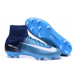 Nike Mercurial Superfly V FG ACC Chaussure de Football Bleu Noir Blanc