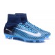 Nike Mercurial Superfly V FG ACC Chaussure de Football Bleu Noir Blanc