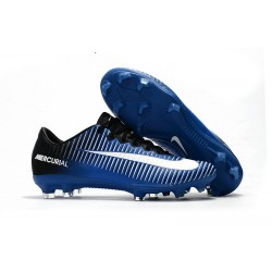 Nike Mercurial Vapor XI FG 2017 Crampon de Foot Bleu Blanc Noir