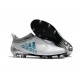 Crampons de Foot adidas X 17+ Purespeed FG Blanc Bleu Gris
