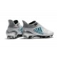 Crampons de Foot adidas X 17+ Purespeed FG Blanc Bleu Gris
