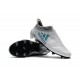 Crampons de Foot adidas X 17+ Purespeed FG Blanc Bleu Gris