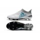 Crampons de Foot adidas X 17+ Purespeed FG Blanc Bleu Gris